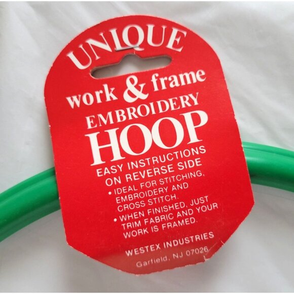 Lot of 2 Westex 10" Round Green Embroidery Plastic Hoops Stitching Cross Stitch - Picture 2 of 4